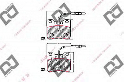 DJ PARTS bp1496 -  Комплект тормозных колодок, дисковый тормоз
